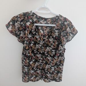 Floral Black Women's Top